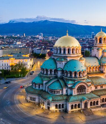 Luftbild der Alexander-Nevski-Kathedrale in Sofia