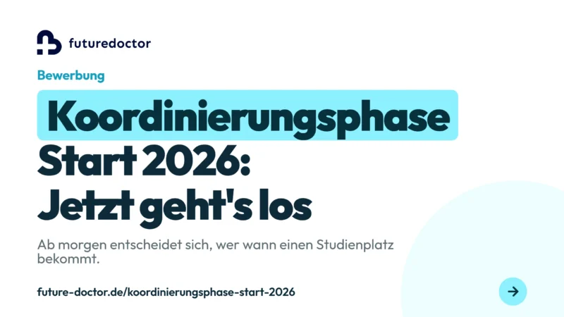 Koordinierungsphase Start 2026: Bewerbungsverfahren Medizin WS 2026/27 beginnt